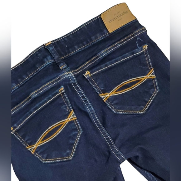 Abercrombie & Fitch Jeans Girls Youth 12 Straight Mid Rise Dark Wash Stretch - Picture 4 of 7